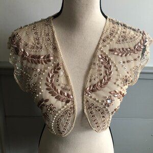 Moyna Embroidered Beaded Shrug Sheer Size Small